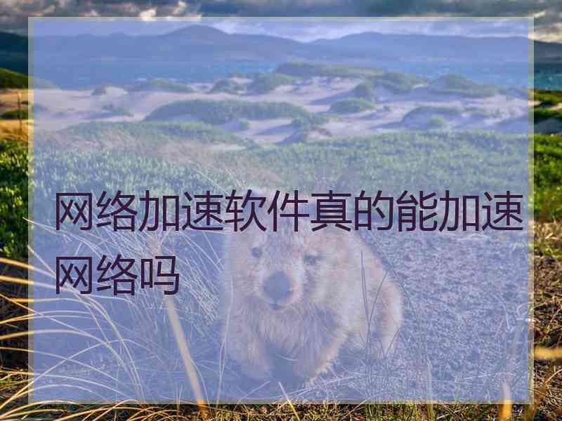 网络加速软件真的能加速网络吗