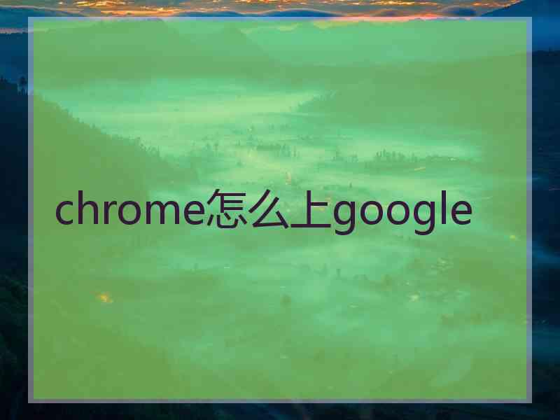 chrome怎么上google