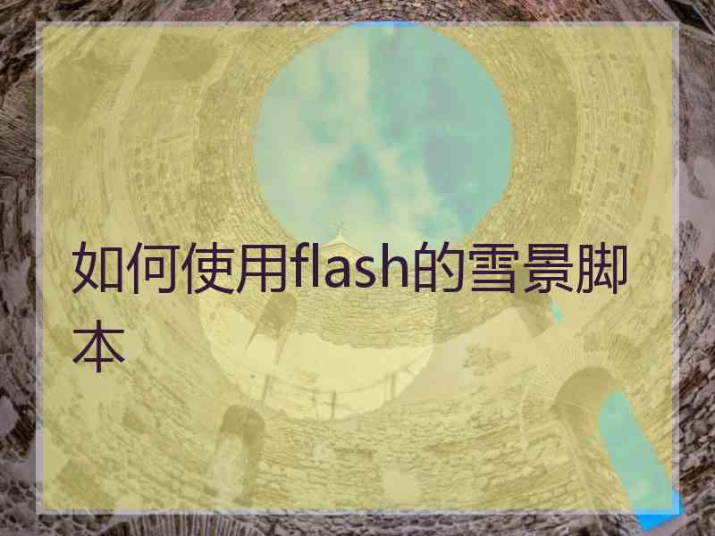 如何使用flash的雪景脚本