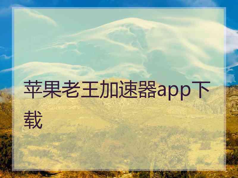 苹果老王加速器app下载