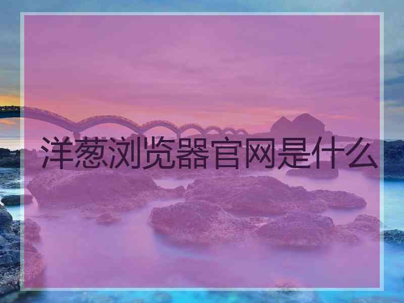 洋葱浏览器官网是什么