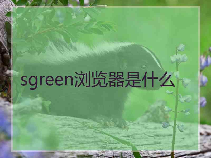 sgreen浏览器是什么