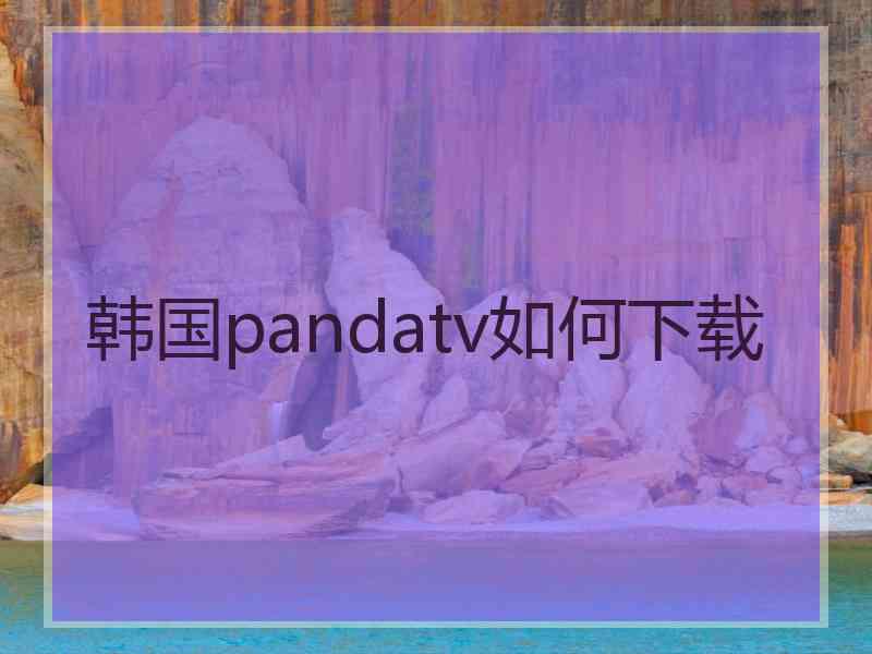 韩国pandatv如何下载