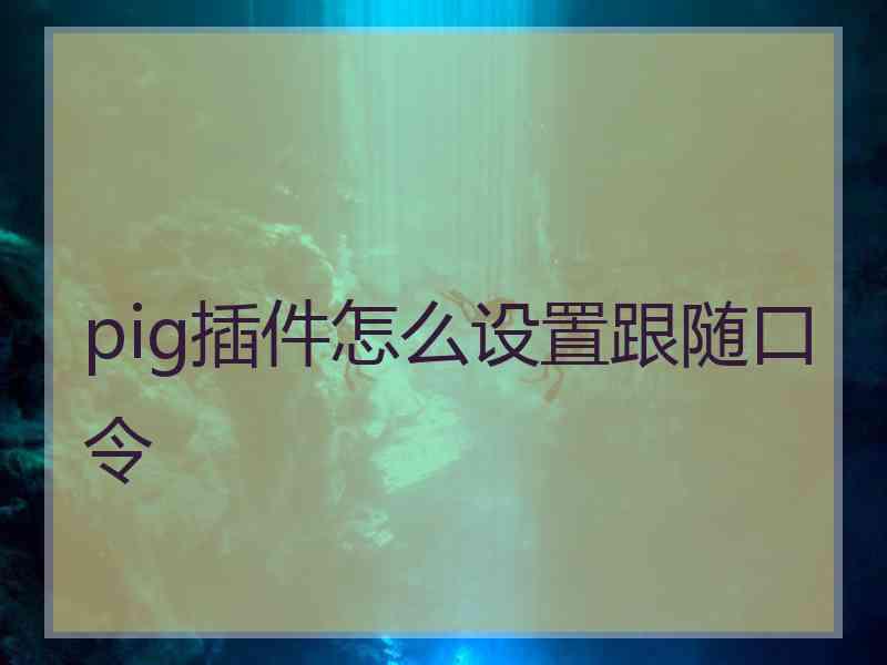 pig插件怎么设置跟随口令