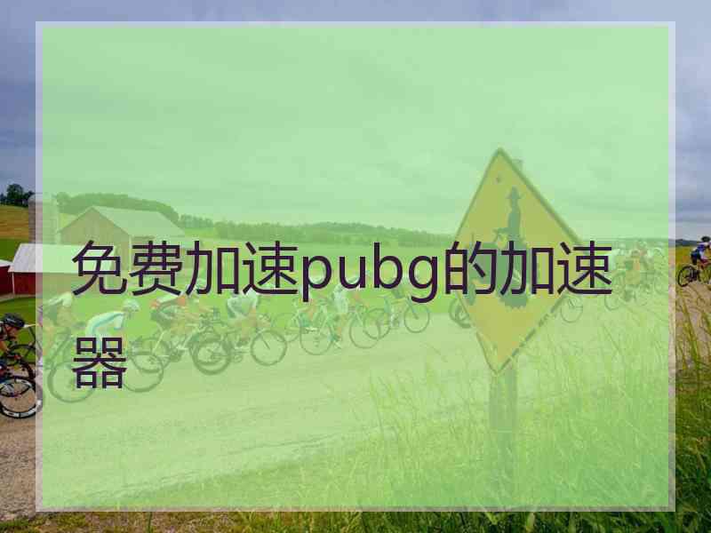 免费加速pubg的加速器