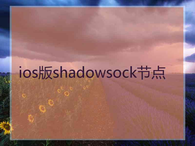 ios版shadowsock节点