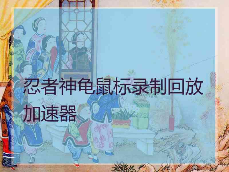 忍者神龟鼠标录制回放加速器