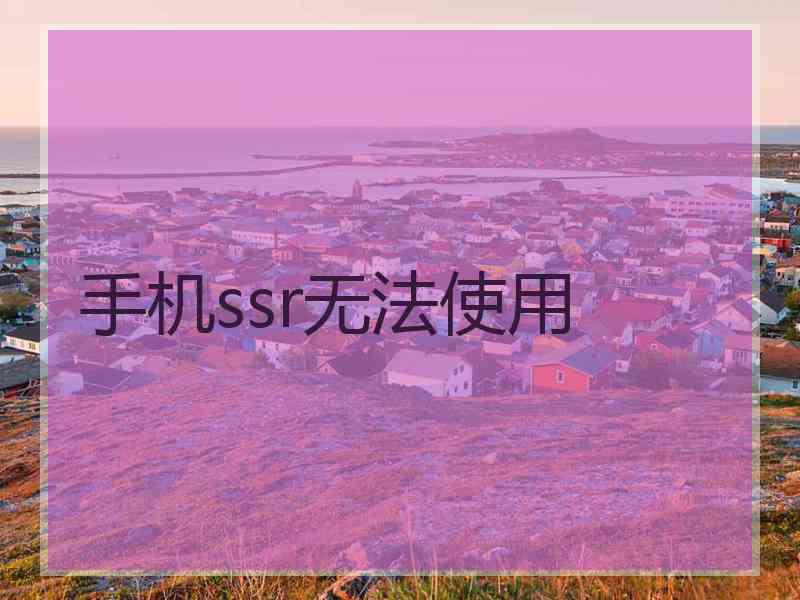 手机ssr无法使用