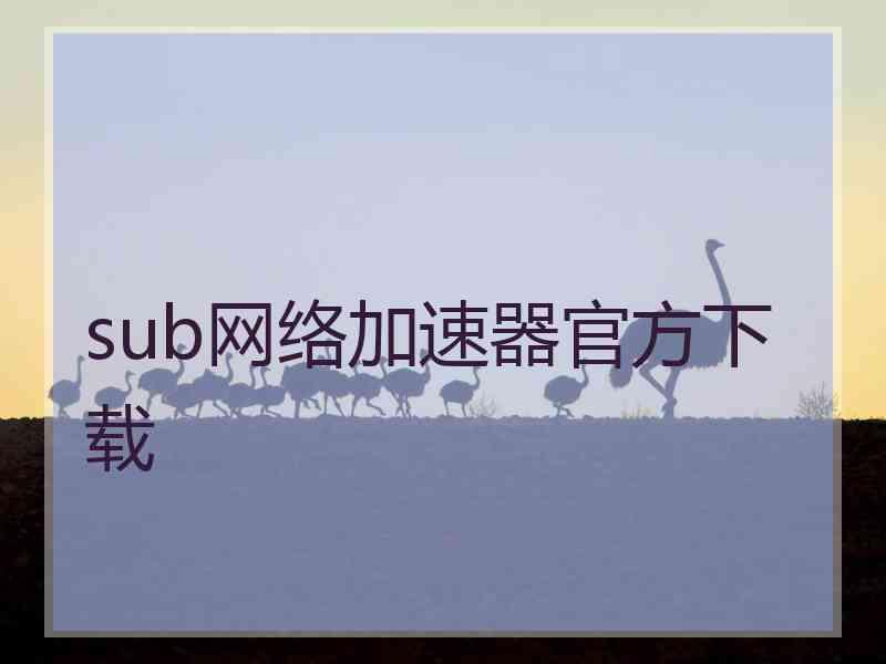 sub网络加速器官方下载