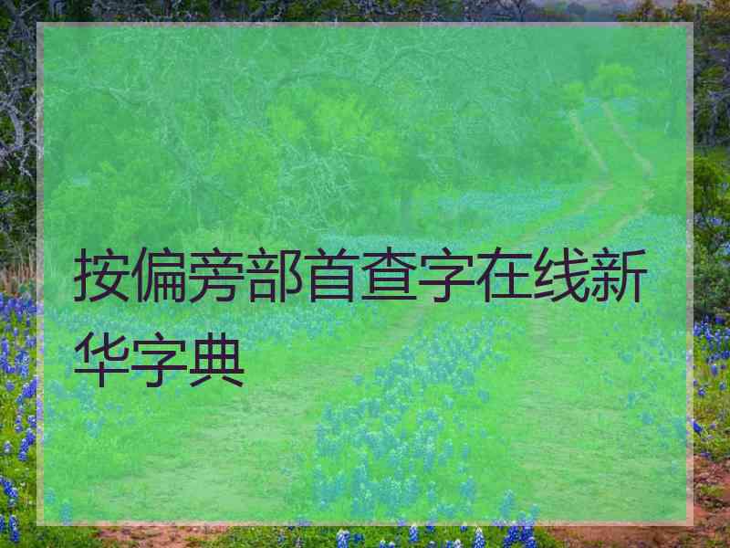 按偏旁部首查字在线新华字典