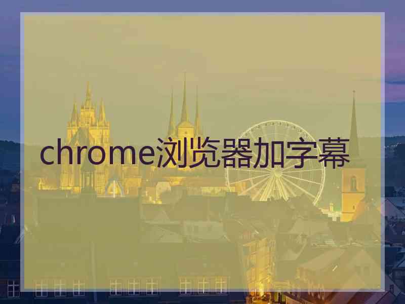 chrome浏览器加字幕