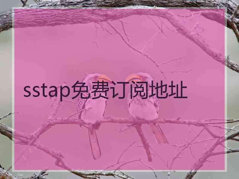 sstap免费订阅地址