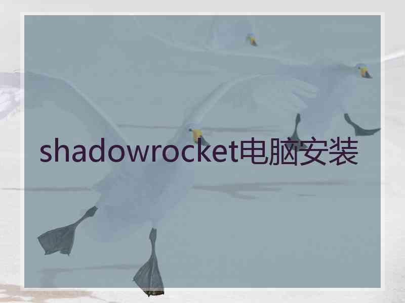 shadowrocket电脑安装