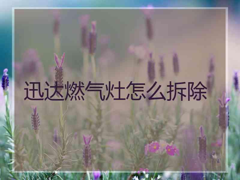 迅达燃气灶怎么拆除