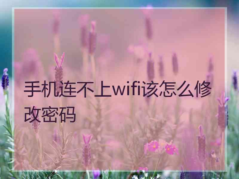 手机连不上wifi该怎么修改密码