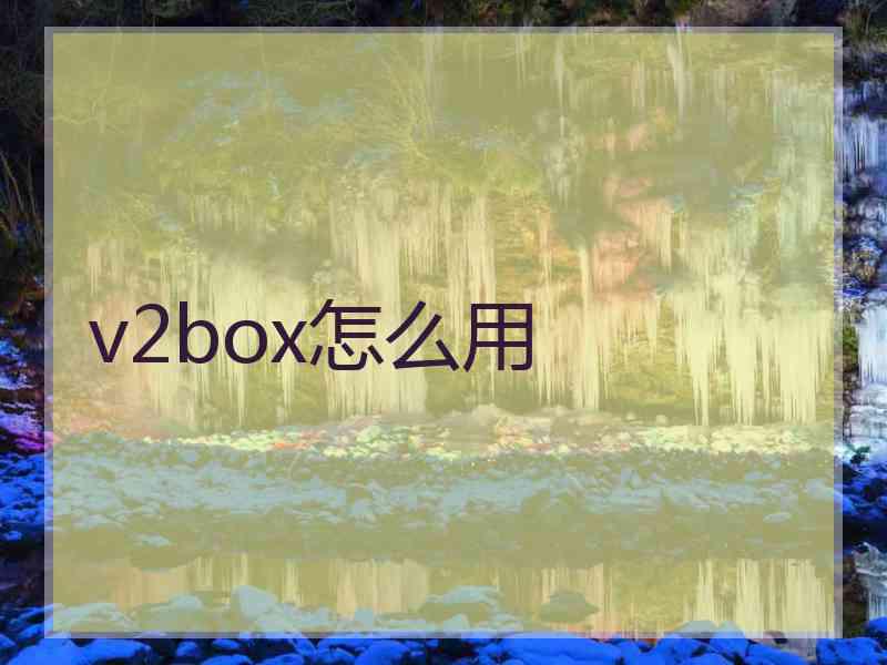 v2box怎么用