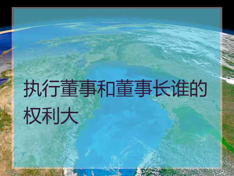 执行董事和董事长谁的权利大