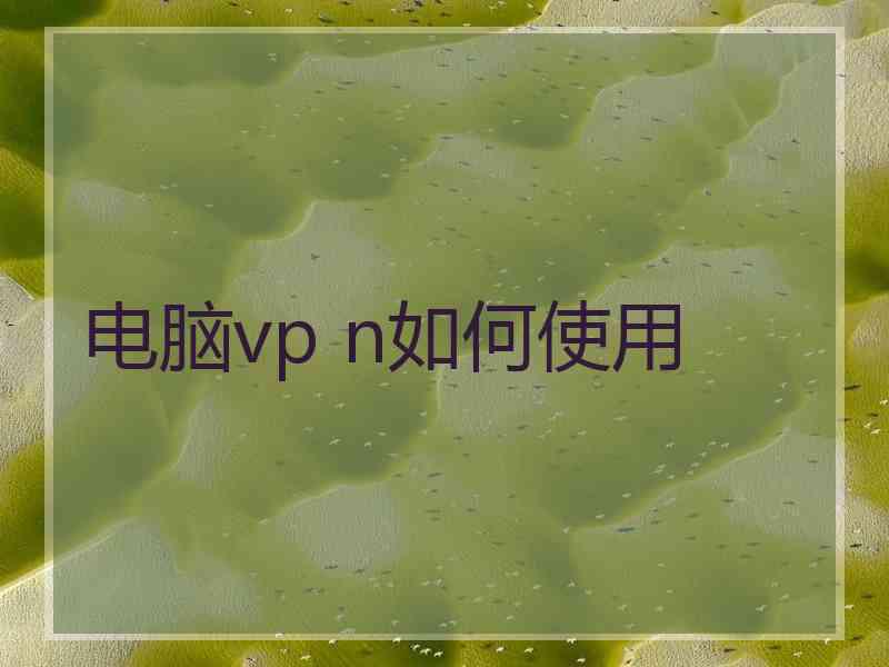 电脑vp n如何使用