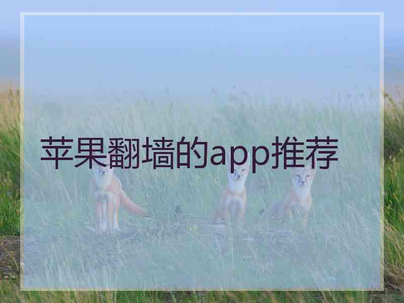 苹果翻墙的app推荐