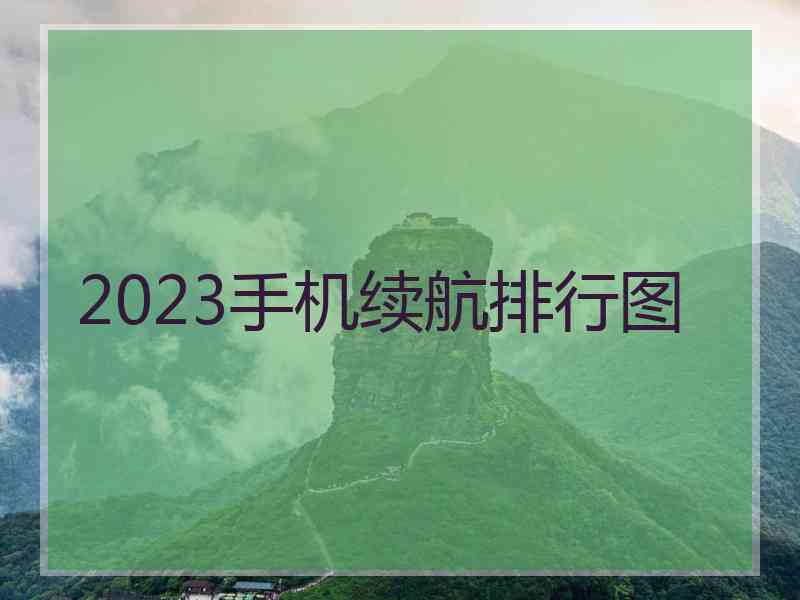 2023手机续航排行图