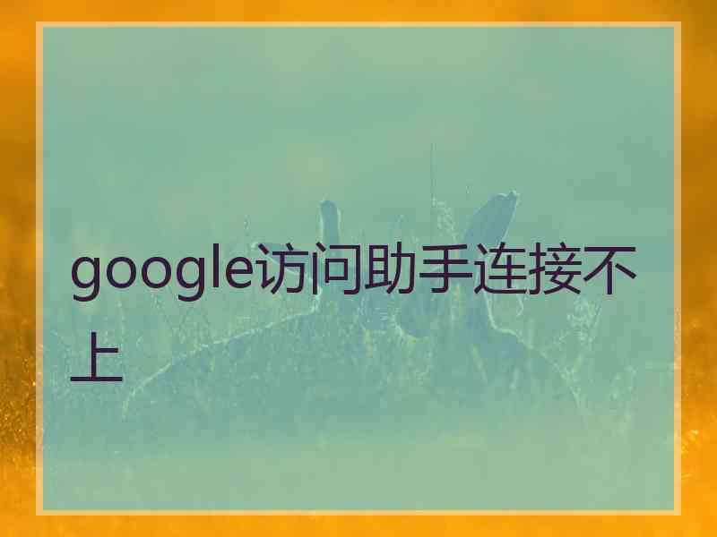 google访问助手连接不上