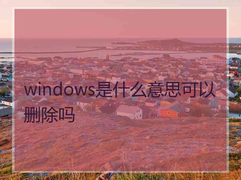 windows是什么意思可以删除吗