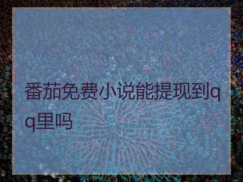 番茄免费小说能提现到qq里吗