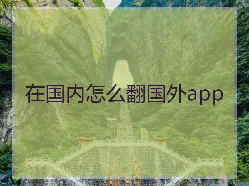 在国内怎么翻国外app