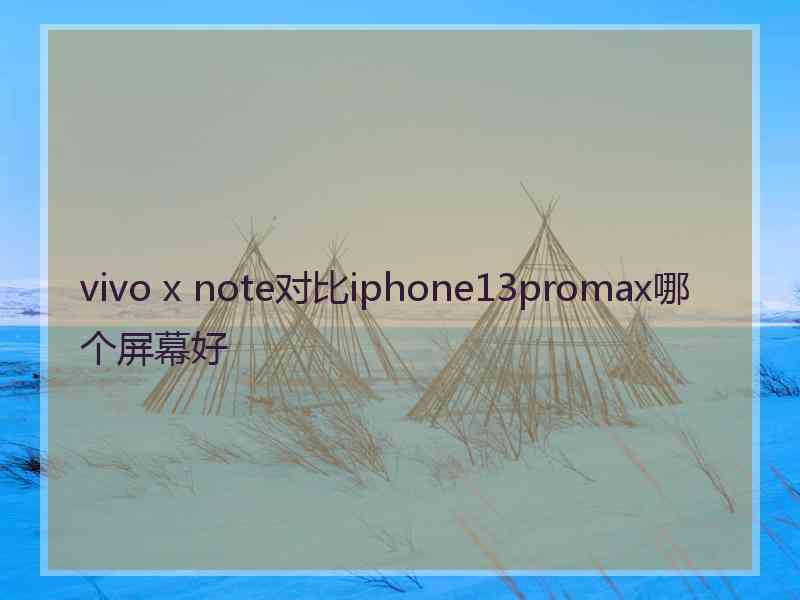 vivo x note对比iphone13promax哪个屏幕好