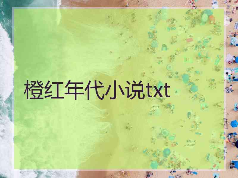 橙红年代小说txt