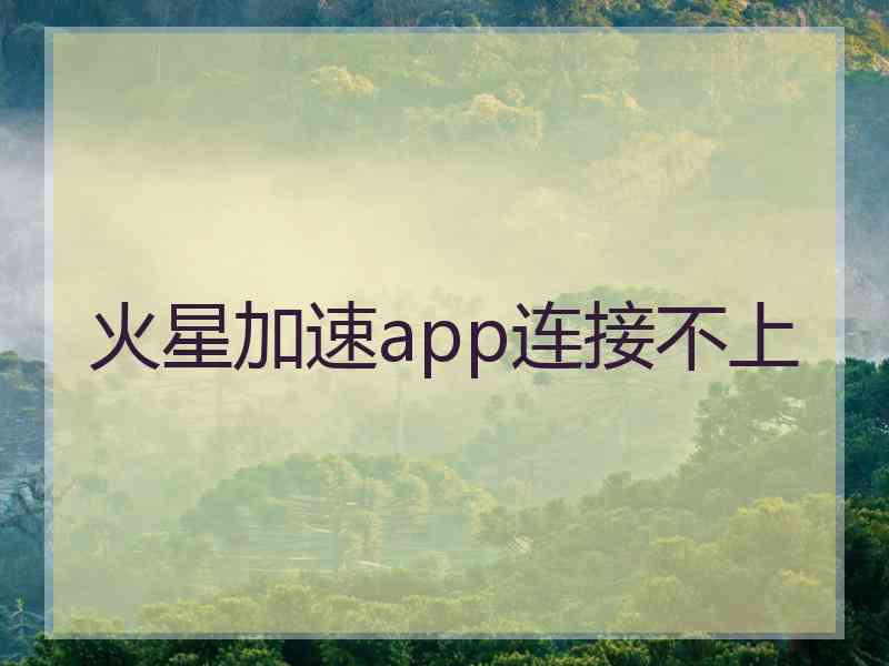 火星加速app连接不上