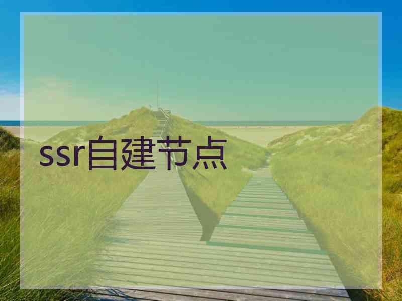 ssr自建节点