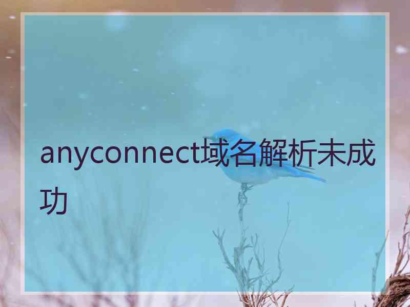 anyconnect域名解析未成功