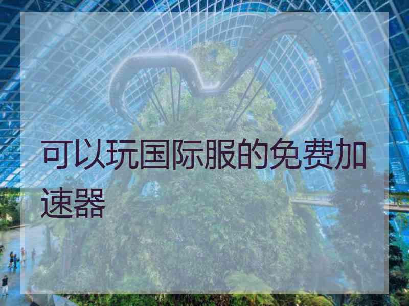 可以玩国际服的免费加速器