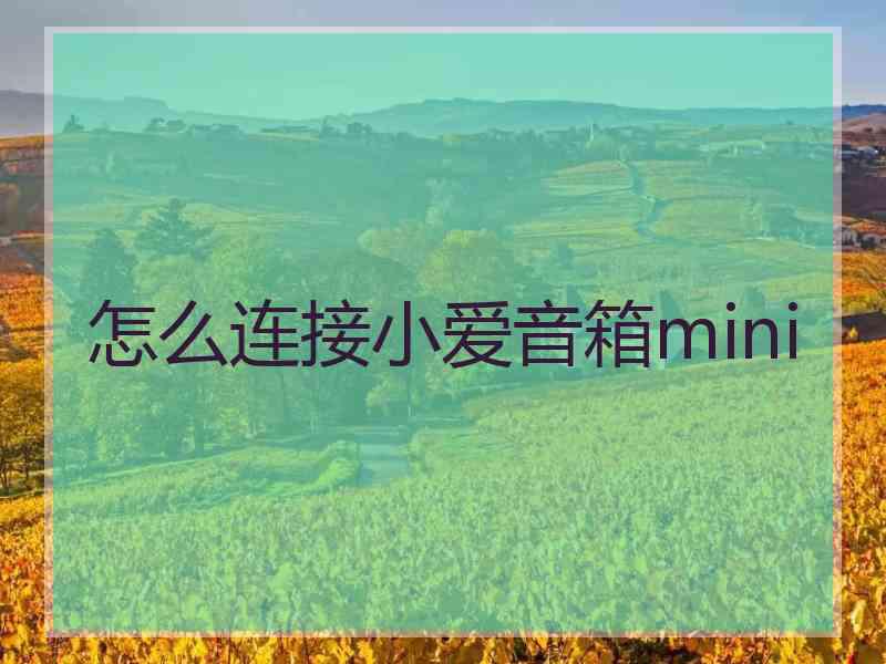 怎么连接小爱音箱mini