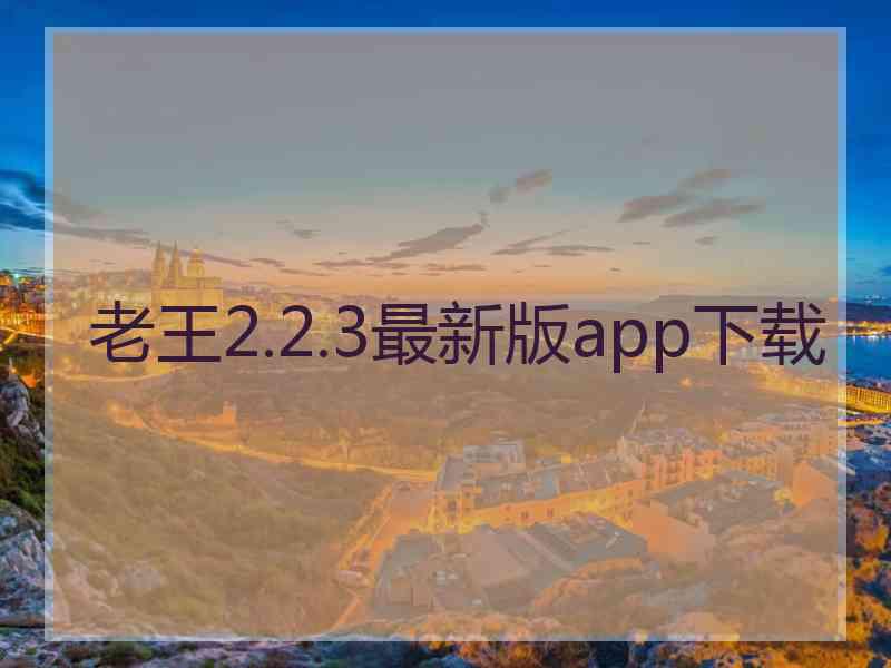 老王2.2.3最新版app下载