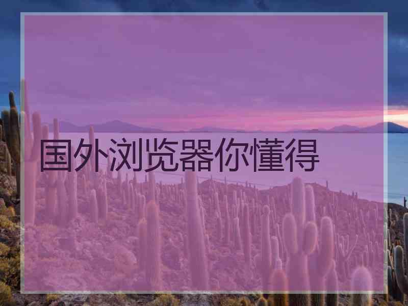 国外浏览器你懂得