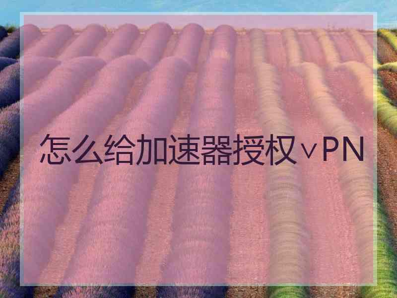 怎么给加速器授权∨PN