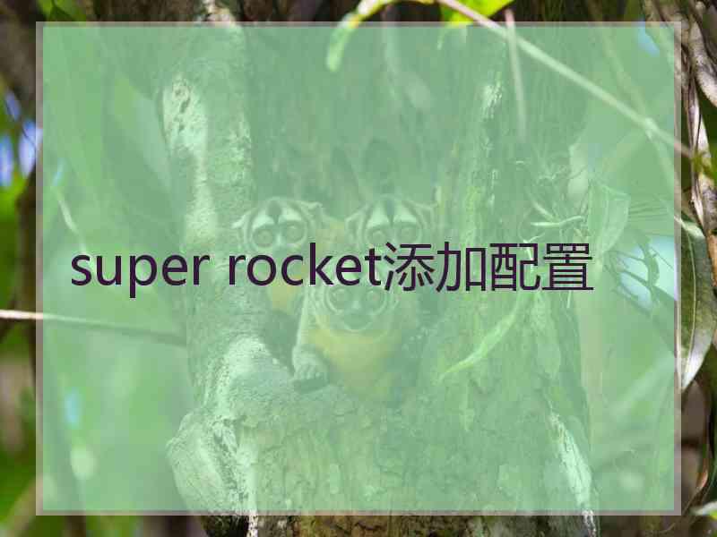 super rocket添加配置