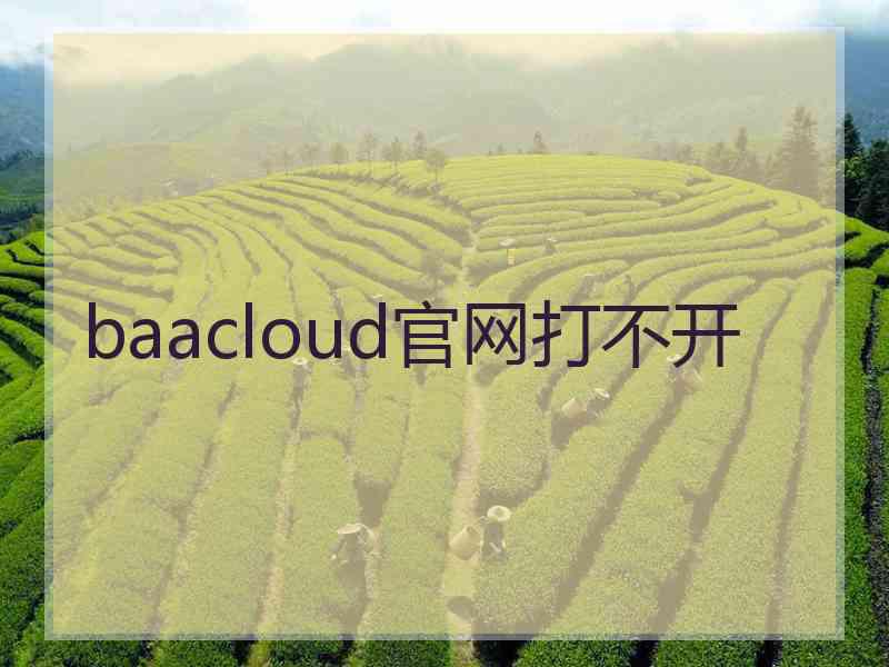 baacloud官网打不开