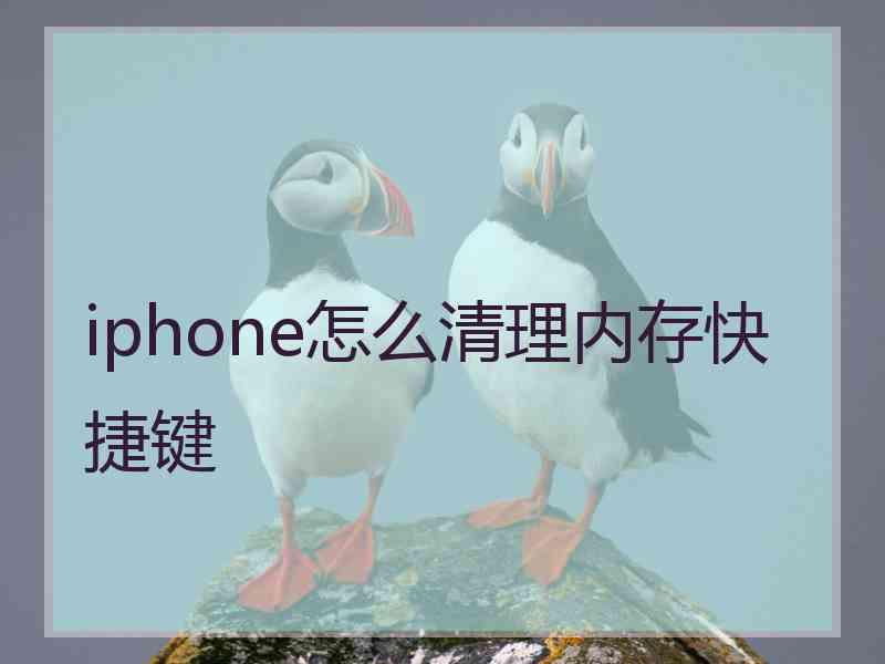 iphone怎么清理内存快捷键