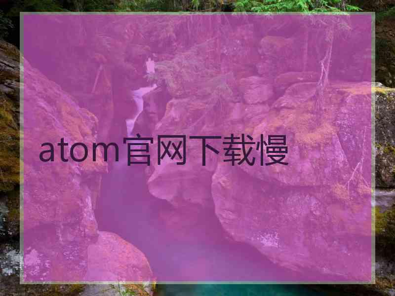 atom官网下载慢