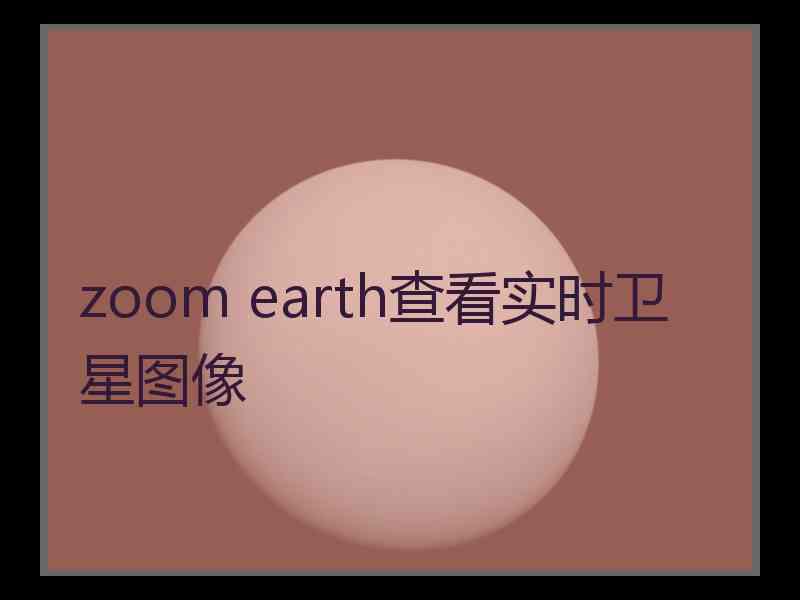 zoom earth查看实时卫星图像