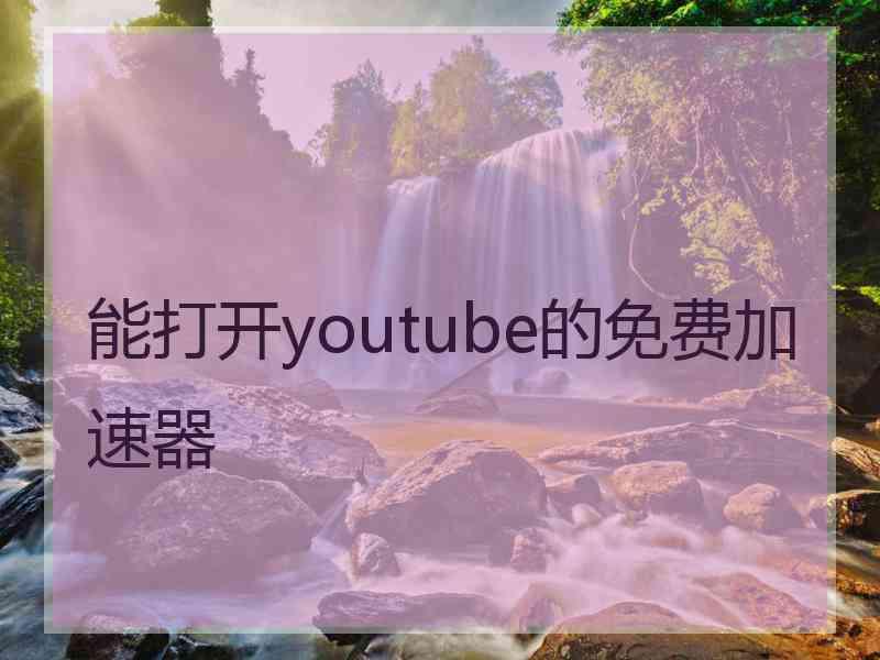 能打开youtube的免费加速器