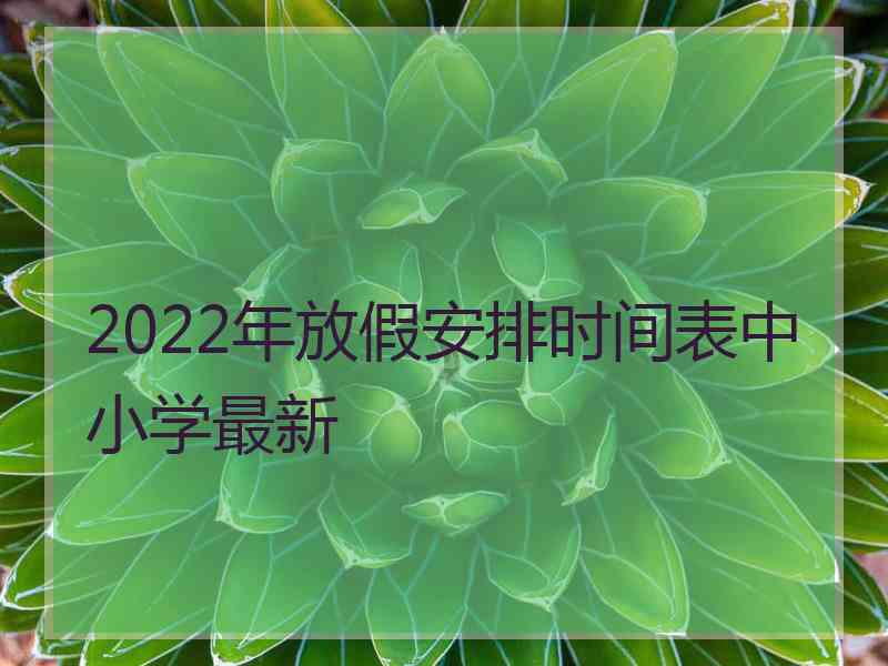 2022年放假安排时间表中小学最新