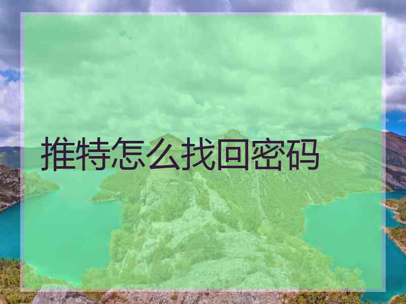 推特怎么找回密码