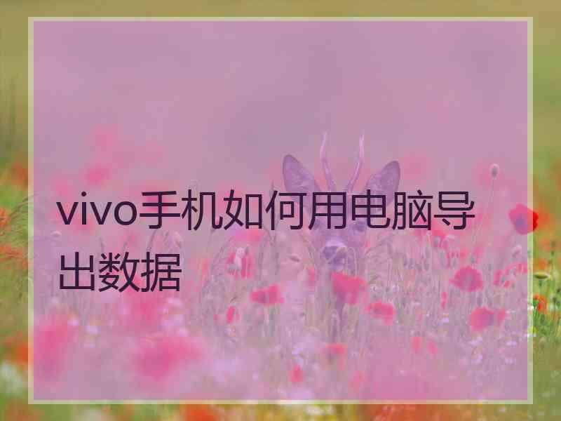 vivo手机如何用电脑导出数据