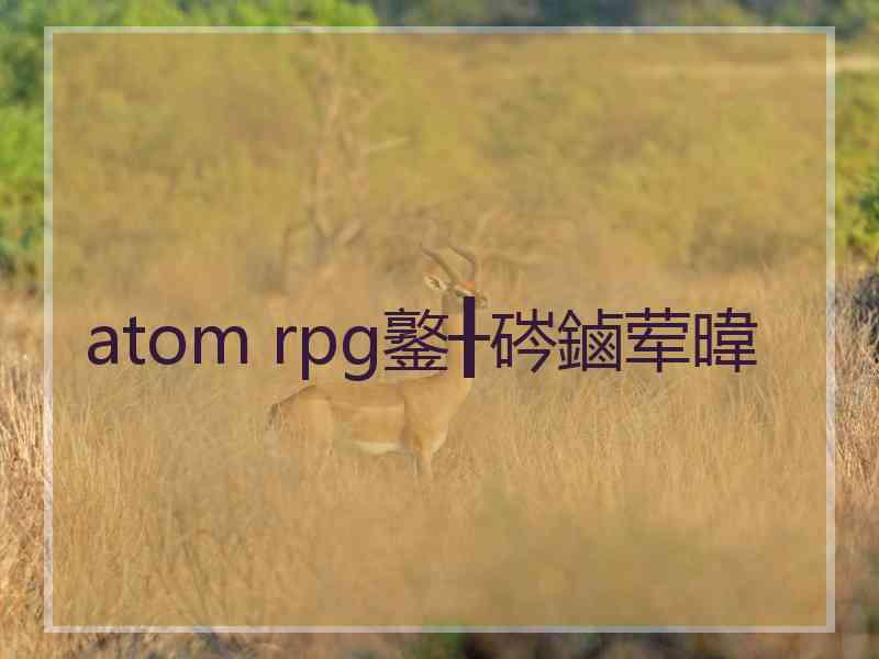 atom rpg鐜╂硶鏀荤暐