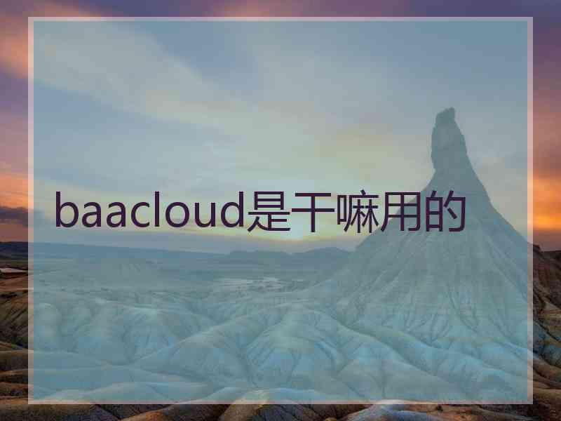 baacloud是干嘛用的