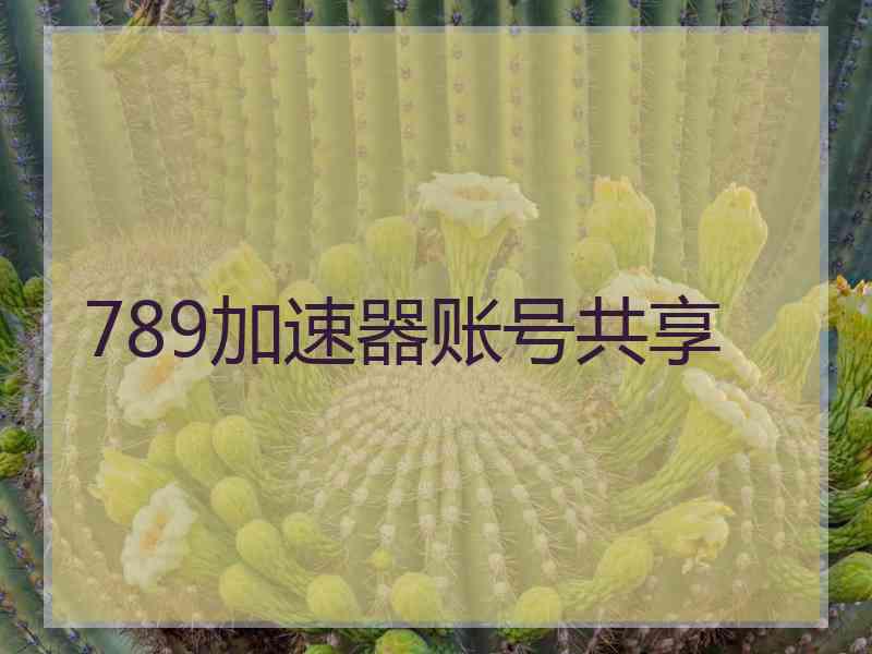 789加速器账号共享